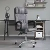 Image de vidaXL Fauteuil de massage inclinable de bureau Gris Similicuir