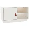 Image de Meuble TV Blanc 70x34x40 cm Bois de pin massif