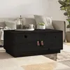 Image de vidaXL Table basse Noir 80x50x35 cm Bois massif de pin