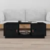 Image de vidaXL Table basse Noir 100x50x35 cm Bois massif de pin