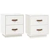 Image de vidaXL 2X Tables de Chevet Tables de Nuit Armoires de Chevet Armoires de Lit Meubles de Chambre à Coucher Blanc 40x34x45 cm Bois de Pin Massif