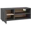 Image de vidaXL Armoire Murale Armoire Suspendue Centre de Divertissement Flottante Salon Salle de Séjour Intérieur Gris 80x30x30 cm Bois de Pin Massif