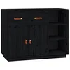 Image de vidaXL Buffet, Armoire Latérale, Placard de Rangement, Meuble de Salon Salle de Séjour Intérieur, Scandinave, Noir Bois Massif de Pin