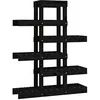 Image de Support à plantes Noir 85x25x109,5 cm Bois massif de pin