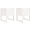 Image de vidaXL 2X Jardinières Pots de Fleurs de Jardin Bacs à Fleurs Lits Surélevés Terrasse Balcon Patio Extérieur Blanc 40x40x52,5 cm Bois Massif de Pin