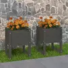 Image de vidaXL Jardinières 2 pcs Gris 40x40x52,5 cm Bois massif de pin
