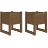 Image de vidaXL 2X Jardinières Pots de Fleurs de Jardin Bacs à Fleurs Lits Surélevés Terrasse Balcon Patio Marron Miel 40x40x52,5 cm Bois Massif de Pin