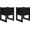 Image de vidaXL Jardinières 2 pcs Noir 40x40x52,5 cm Bois Massif de pin