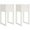 Image de vidaXL Jardinières 2 pcs Blanc 40x40x81 cm Bois Massif de pin