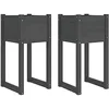 Image de vidaXL 2X Jardinières Pots de Fleurs de Jardin Bacs à Fleurs Lits Surélevés Terrasse Balcon Patio Extérieur Gris 40x40x81 cm Bois Massif de Pin