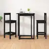 Image de vidaXL Chaises de bar lot de 2 noir 40x41,5x112 cm bois de pin solide