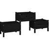 Image de vidaXL Jardinière Noir 178,5x44x75 cm Bois Massif de pin