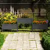 Image de vidaXL Jardinière Gris 245,5x44x75 cm Bois massif de pin
