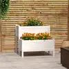 Image de vidaXL Jardinière blanc 84,5x84x75 cm bois massif de pin