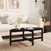 Image de vidaXL Table basse Noir 118x63x45 cm Bois massif de pin