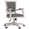 Image de vidaXL Chaise Pivotante de Bureau, Fauteuil avec Dossier et Hauteur Réglables, Siège Rembourré avec roulettes, Meuble d'Intérieur, Gris Foncé Tissu