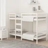 Image de vidaXL Lit Superposé Sommier à Lattes Cadre de Lit Adulte Lit Simple Meuble de Chambre à Coucher Blanc 75x190 cm Bois de Pin Massif