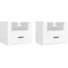 Image de Tables de chevet murales 2 pcs Blanc 50x36x40 cm