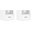 Image de Tables de chevet murales 2 pcs Blanc brillant 50x36x40 cm