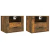 Image de Tables de chevet murales 2 pcs Chêne fumé 50x36x40 cm