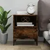 Image de vidaXL Table de chevet Chêne fumé 40x35x50 cm
