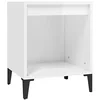 Image de vidaXL Table de Chevet Table de Nuit Armoire de Chevet Armoire de Lit Meuble de Chambre à Coucher Maison Intérieur Blanc Brillant 40x35x50 cm