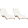Image de vidaXL Lot de 2 Chaises Longues avec Coussins, Bain de Soleil, Transat de Terrasse, Siège de Jardin Patio Extérieur, Bois Massif de Teck