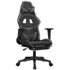 Image de vidaXL Chaise de Jeu avec Repose-Pied Pivotante Chaise d'Ordinateur Fauteuil Siège de Bureau Ergonomique Intérieur Noir et Gris Similicuir