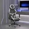 Image de vidaXL Chaise de jeu avec repose-pied Noir et blanc Similicuir