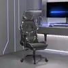 Image de vidaXL Chaise de jeu avec repose-pied Noir et camouflage Similicuir