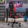 Image de vidaXL Chaise de jeu Noir et rouge Similicuir