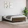 Image de vidaXL Cadre de lit à lattes marron foncé 140x190 cm tissu