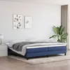 Image de vidaXL Cadre de lit à lattes bleu 200x200 cm tissu