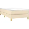 Image de vidaXL Cadre de lit à Lattes, Lit Rembourré, Lit Simple avec Sommier à Lattes, Lit Adulte de Chambre à Coucher Intérieur, Moderne, Crème 90x190 cm Tissu