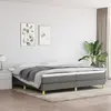 Image de vidaXL Cadre de lit à lattes gris foncé 200x200 cm tissu