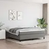 Image de vidaXL Cadre de lit à lattes gris foncé 160x200 cm tissu