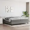 Image de vidaXL Cadre de lit à lattes gris foncé 200x200 cm tissu