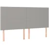 Image de vidaXL Tête de Lit Meubles de Chambre à Coucher Accessoires de Lit Simple Têtes de Cadre de Lit Intérieur Gris Clair 180x5x118/128 cm Tissu