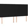 Image de vidaXL Tête de lit Noir 200x5x118/128 cm Tissu