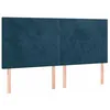 Image de vidaXL Tête de Lit Meubles de Chambre à Coucher Accessoires de Lit Simple Têtes de Cadre de Lit Intérieur Bleu Foncé 160x5x118/128 cm Velours