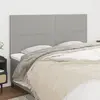 Image de vidaXL Tête de lit Gris clair 200x5x118/128 cm Tissu