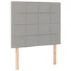 Image de vidaXL Tête de Lit Meubles de Chambre à Coucher Accessoires de Lit Simple Têtes de Cadre de Lit Intérieur Gris Clair 100x5x118/128 cm Tissu