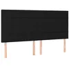 Image de vidaXL Tête de Lit Meubles de Chambre à Coucher Accessoires de Lit Simple Têtes de Cadre de Lit Intérieur Noir 180x5x118/128 cm Tissu