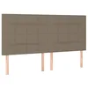 Image de vidaXL Tête de Lit Meubles de Chambre à Coucher Accessoires de Lit Simple Têtes de Cadre de Lit Intérieur Taupe 200x5x118/128 cm Tissu