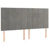 Image de vidaXL Tête de Lit Meubles de Chambre à Coucher Accessoires de Lit Simple Têtes de Cadre de Lit Intérieur Gris Clair 200x5x118/128 cm Velours