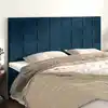 Image de vidaXL Tête de lit Bleu foncé 200 x 5 x 118/128 cm Velours