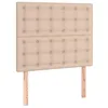 Image de vidaXL Tête de Lit Meubles de Chambre à Coucher Accessoires de Lit Simple Têtes de Cadre de Lit Intérieur Cappuccino 80x5x118/128 cm Similicuir