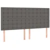 Image de vidaXL Tête de Lit Meubles de Chambre à Coucher Accessoires de Lit Simple Têtes de Cadre de Lit Intérieur Gris 200x5x118/128 cm Similicuir