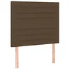 Image de vidaXL Tête de Lit Meubles de Chambre à Coucher Accessoires de Lit Simple Têtes de Cadre de Lit Intérieur Marron Foncé 80x5x118/128 cm Tissu