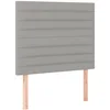Image de vidaXL Tête de Lit Meubles de Chambre à Coucher Accessoires de Lit Simple Têtes de Cadre de Lit Intérieur Gris Clair 90x5x118/128 cm Tissu